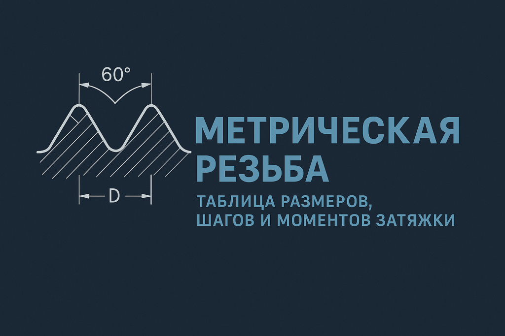 Метрическая резьба — профиль 60 градусов и таблица размеров, шагов и моментов затяжки